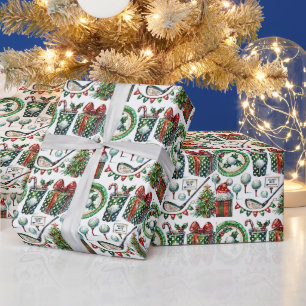 Golfkerst in juli voor golfer met golfbal cadeaupapier