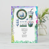 Golfkerst in juli voor golfer met golfbal kaart (Staand voorkant)