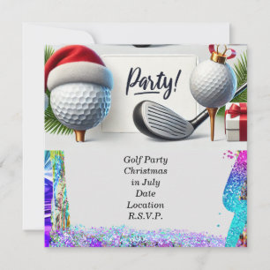 Golfkerst in juli voor golfer met golfbal save the date
