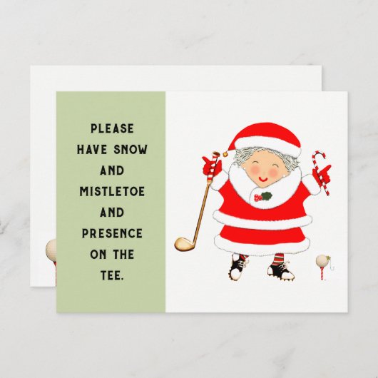 Golfkerst Kaarten Feestdagenkaart (Voorkant / Achterkant)