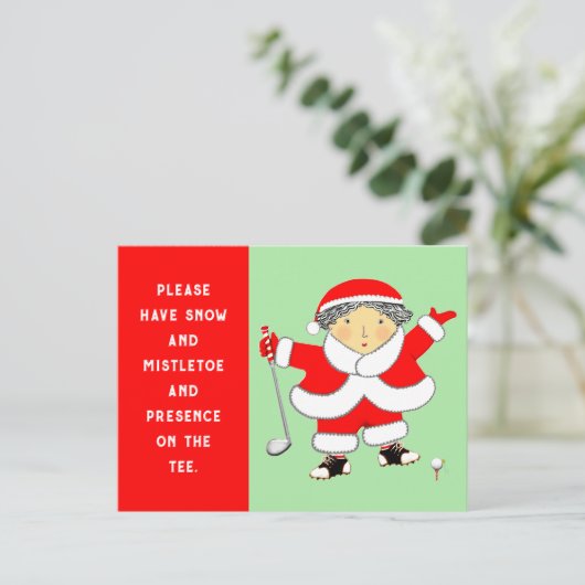 Golfkerst Kaarten Feestdagenkaart (Staand voorkant)