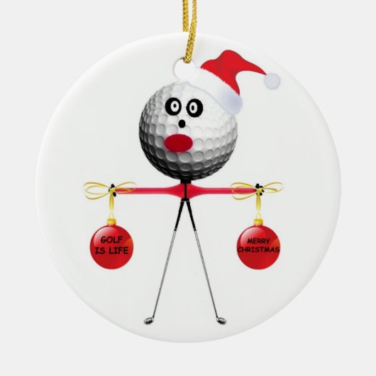 Golfkerst Keramisch Ornament (Voorkant)