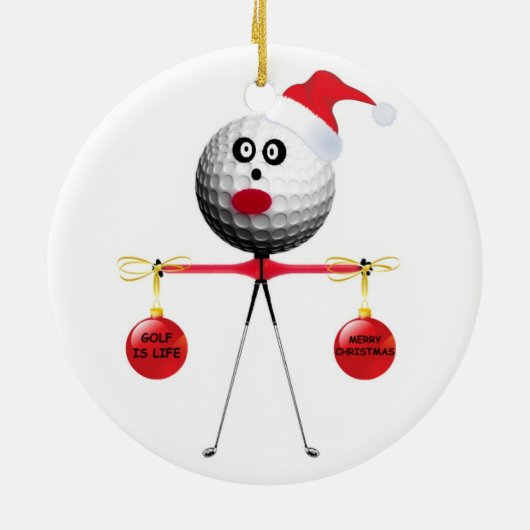 Golfkerst Keramisch Ornament (Achterkant)
