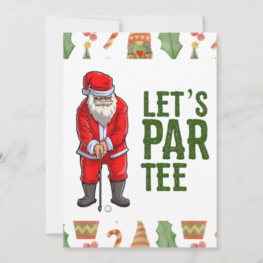 Golfkerst Laten we T-shirt met kerstman maken Kaart (Voorkant)