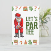 Golfkerst Laten we T-shirt met kerstman maken Kaart (Staand voorkant)