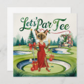Golfkerst Let's Par T-shirt voor Golffeest Kaart (Voorkant / Achterkant)