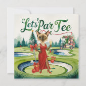 Golfkerst Let's Par T-shirt voor Golffeest Kaart (Voorkant)