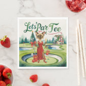 Golfkerst Let's Par T-shirt voor Golffeest Servet (Insitu)