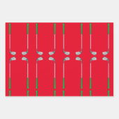 Golfkerst met bal en ijzer voor golfer inpakpapier vel (Voorkant 3)