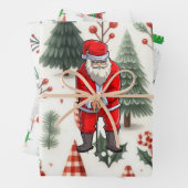 Golfkerst met bal en ijzer voor golfer inpakpapier vel (In situ)