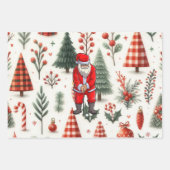 Golfkerst met bal en ijzer voor golfer inpakpapier vel (Voorkant)