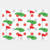 Golfkerst met bal en ijzer voor golfer inpakpapier vel (Voorkant)