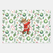 Golfkerst met de Kerstman golfen in Texas Inpakpapier Vel (Voorkant)