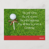 Golfkerst met golfbal en t-shirt met lint briefkaart (Achterkant)