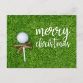 Golfkerst met golfbal en t-shirt met lint feestdagenkaart (Voorkant)