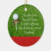 Golfkerst met golfbal en t-shirt met lint keramisch ornament (Links)