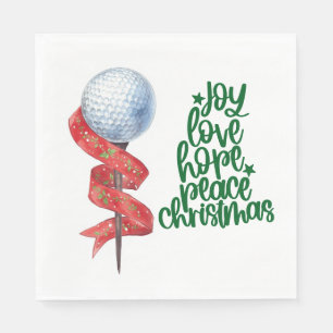 Golfkerst met golfbal en t-shirt met lint servet