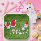 Golfkerst met golfballen en kerstmuts papieren bordje (Feest)