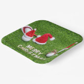 Golfkerst met golfballen en kerstmuts papieren bordje (Gebogen)