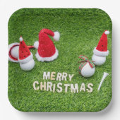 Golfkerst met golfballen en kerstmuts papieren bordje (Voorkant)