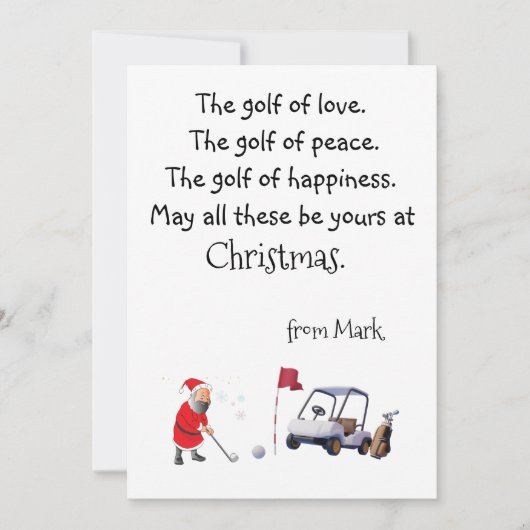 Golfkerst met kerstcadeautje voor kerstcadeaufeest feestdagenkaart (Voorkant)