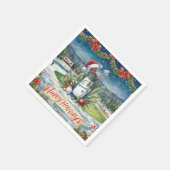 Golfkerst met kerstgolftas servet (Hoek)