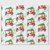 Golfkerst met kerstman cadeaupapier (Vlak)