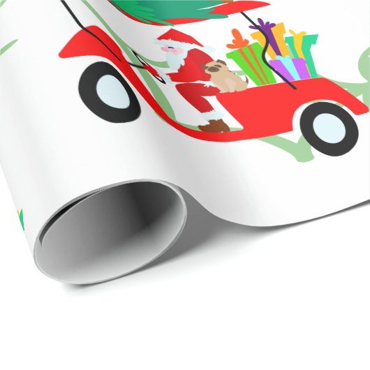 Golfkerst met kerstman cadeaupapier (Rol Hoek)