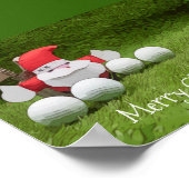 Golfkerst met kerstman en golfballen poster (Hoek)