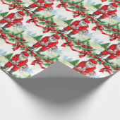 Golfkerst met kerstman en hond cadeaupapier (Hoek)