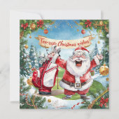 Golfkerst met kerstman feestdagenkaart (Voorkant)