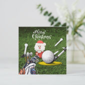 Golfkerst met kerstman feestdagenkaart (Staand voorkant)