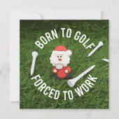 Golfkerst met kerstman, geboren uit golf feestdagenkaart (Voorkant)