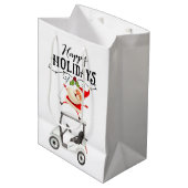 Golfkerst met kerstman medium cadeauzakje (Voorkant Gekanteld)