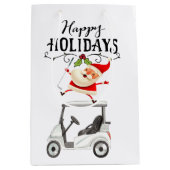 Golfkerst met kerstman medium cadeauzakje (Voorkant)