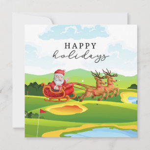 Golfkerst met kerstman Prettige feestdagen Feestdagenkaart