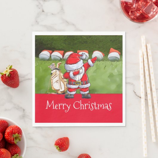 Golfkerst met kerstman servet (Insitu)