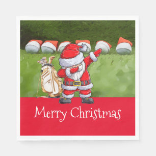Golfkerst met kerstman servet
