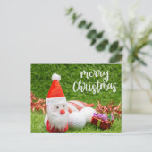 Golfkerst met kerstman voor golfer feestdagenkaart (Staand voorkant)