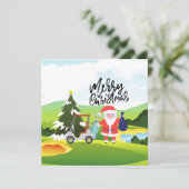 Golfkerst met kerstman voor Golfer Feestdagenkaart (Staand voorkant)