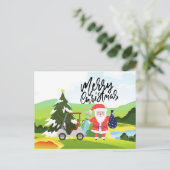 Golfkerst met kerstman voor Golfer Feestdagenkaart (Staand voorkant)
