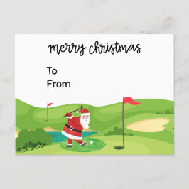 Golfkerst met kerstman voor golfer grappig briefkaart
