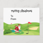 Golfkerst met kerstman voor golfer grappig briefkaart (Voorkant)