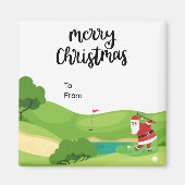 Golfkerst met kerstman voor golfer grappig magneet (Voorkant)