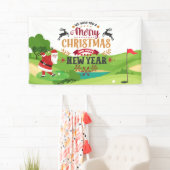 Golfkerst met kerstman voor golfer grappig spandoek (Insitu)