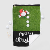 Golfkerst met kerstmanballen en golfballen golfhanddoek (Insitu)