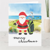 Golfkerst met Santa Claus Golfer Kaart (Voorkant)