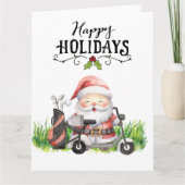 Golfkerst met Santa Claus Golfer Kaart (Voorkant)