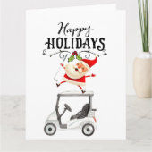 Golfkerst met Santa Claus Golfer Kaart (Voorkant)