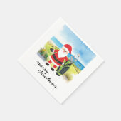 Golfkerst met Santa Claus Golfer Servet (Hoek)